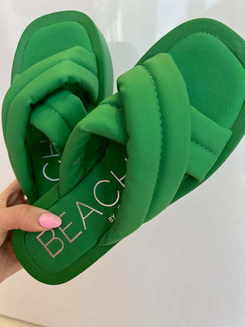 Piper Slide Sandal in Green