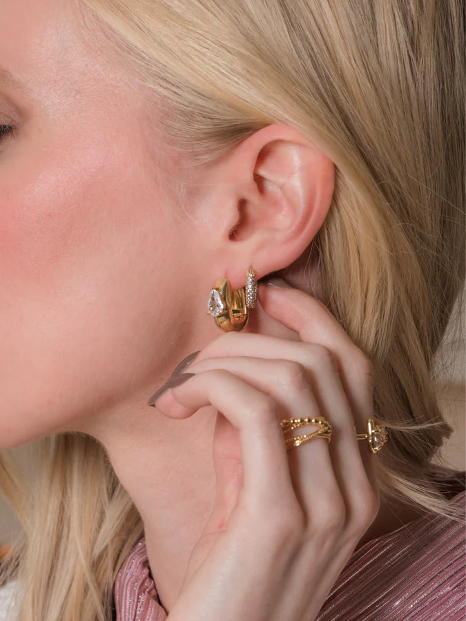 Pave Huggie Earring