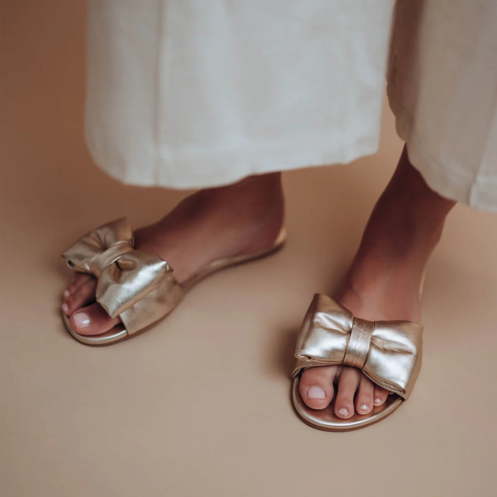 Solei Bow Sandals | Gold