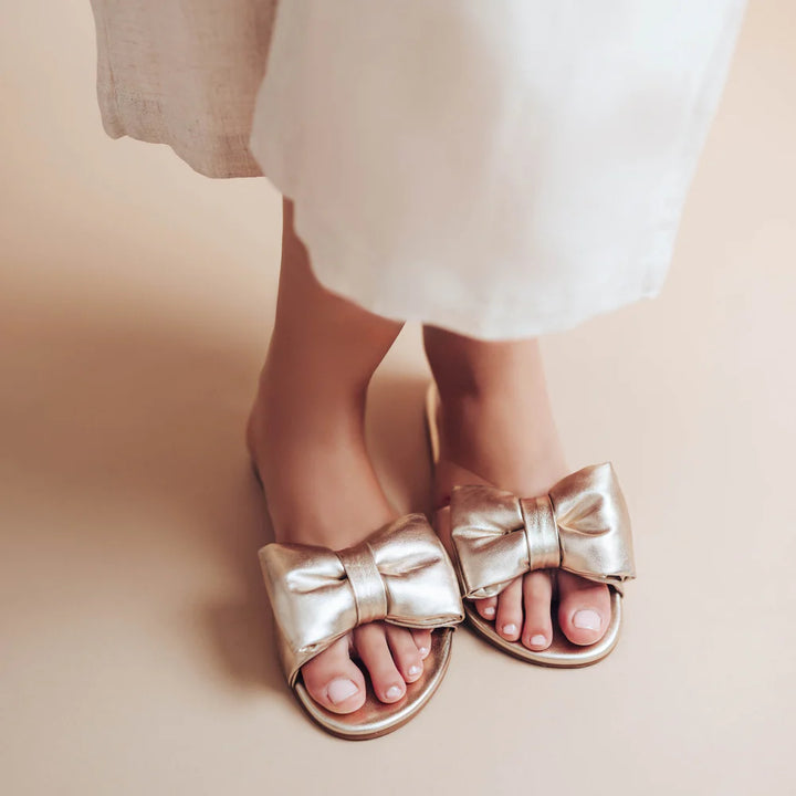 Solei Bow Sandals | Gold