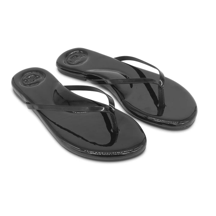 INDIE | Onyx Patent Black Sandal