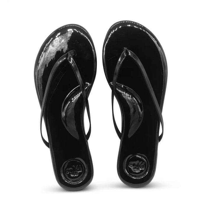INDIE | Onyx Patent Black Sandal