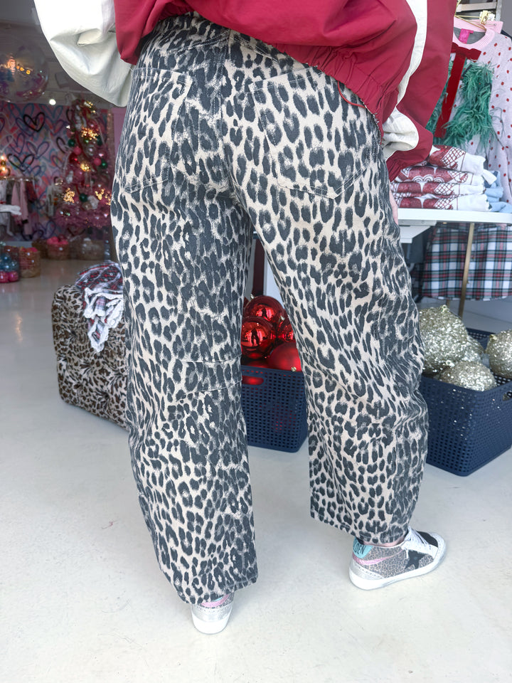 Lexi Leopard Print Barrel Jean