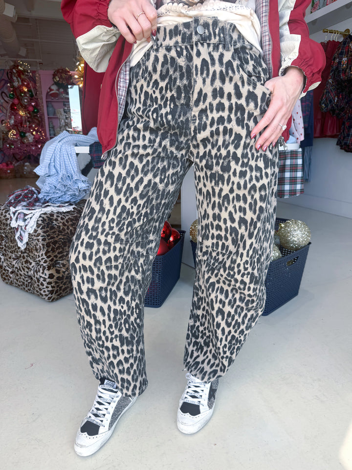 Lexi Leopard Print Barrel Jean