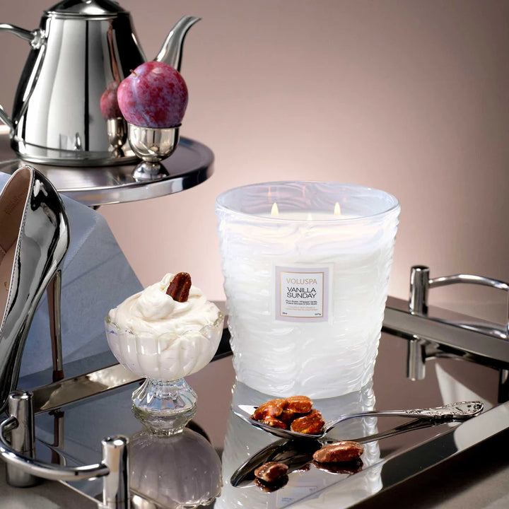 VOLUSPA - VANILLA SUNDAY 3 WICK HEARTH CANDLE