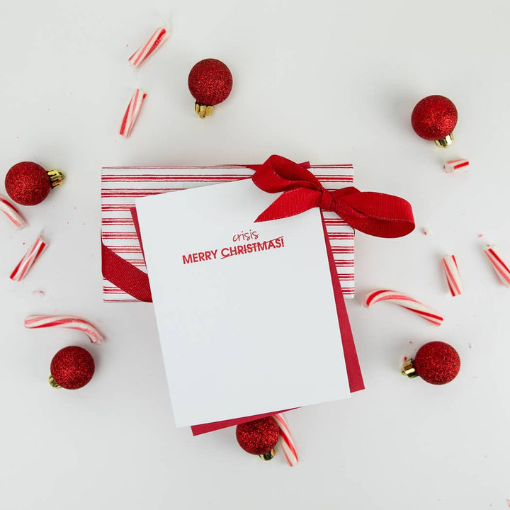Merry Christmas Crisis - Christmas Card, Letterpress Printed