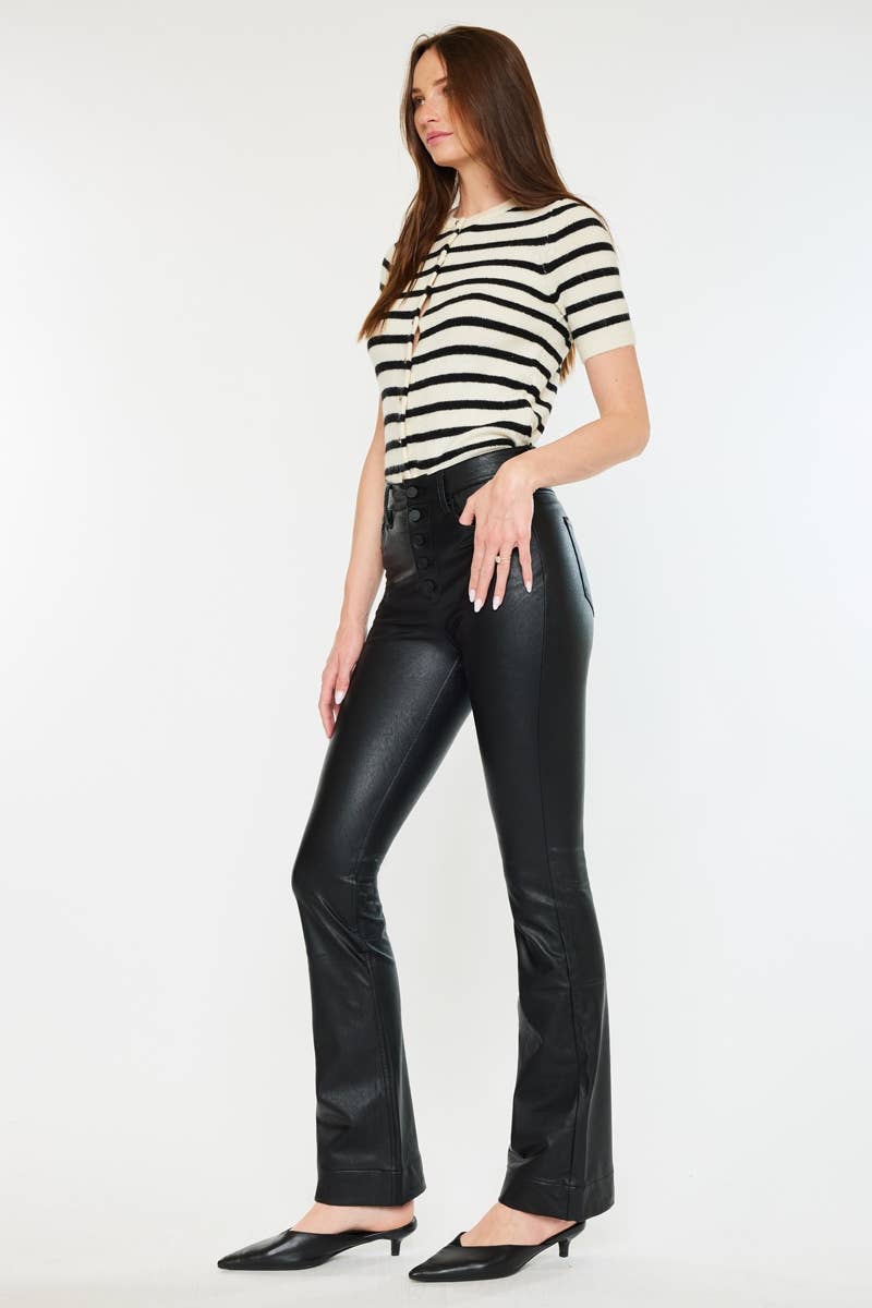 Black Leather Bootcut Pants