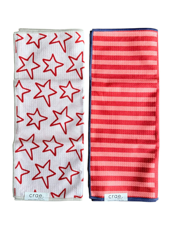 Stars & Stripes On Stripes 2 Double Sided-Hand Towels