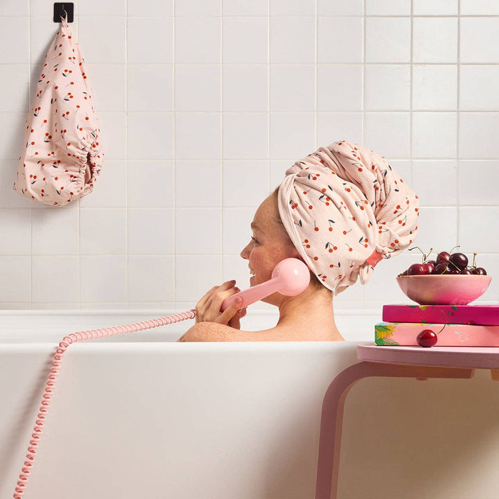 XL Hair Towel Wrap - Cherry Print