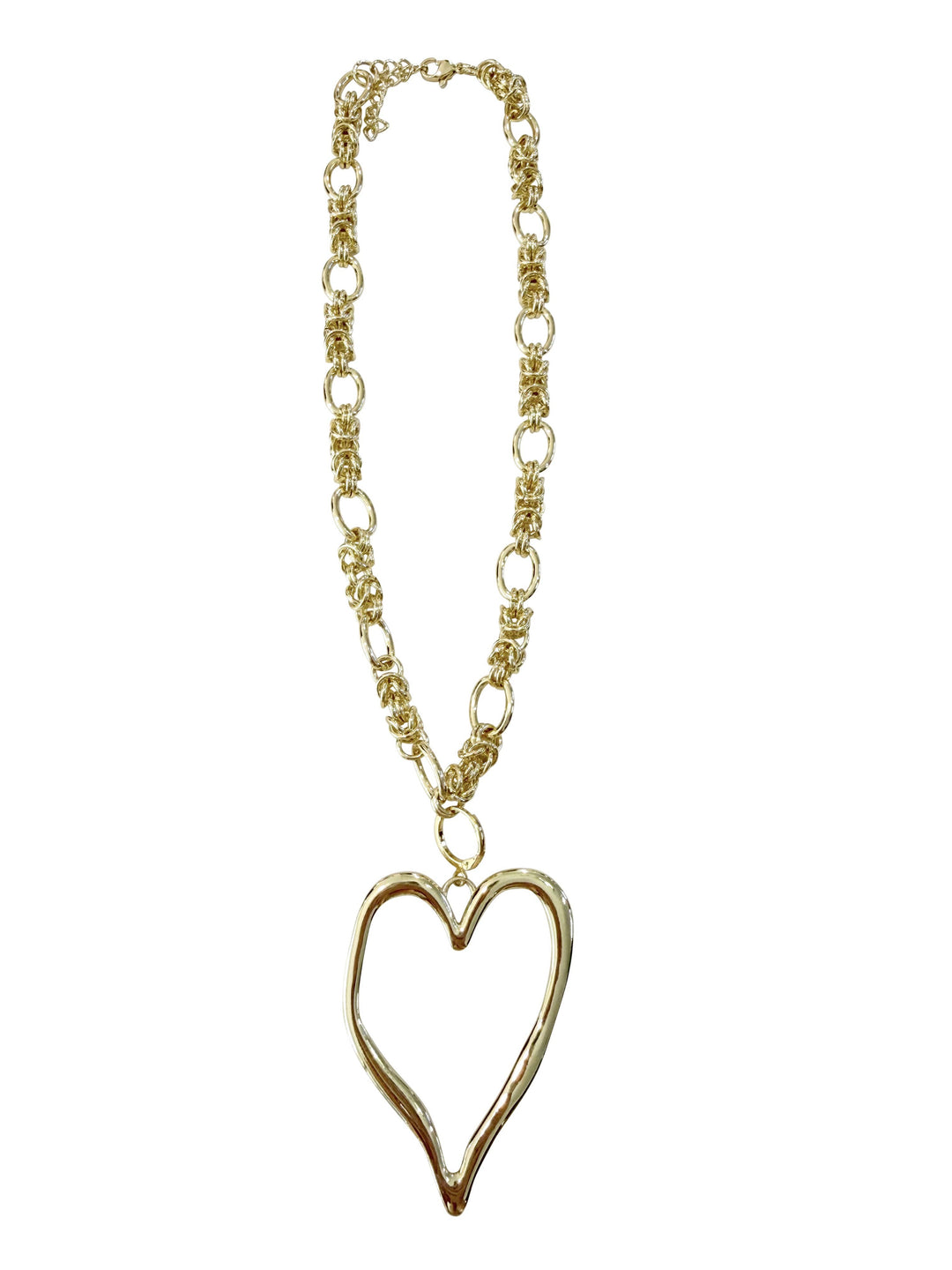 Sienna Gold Chain Necklace with Jumbo Heart Charm