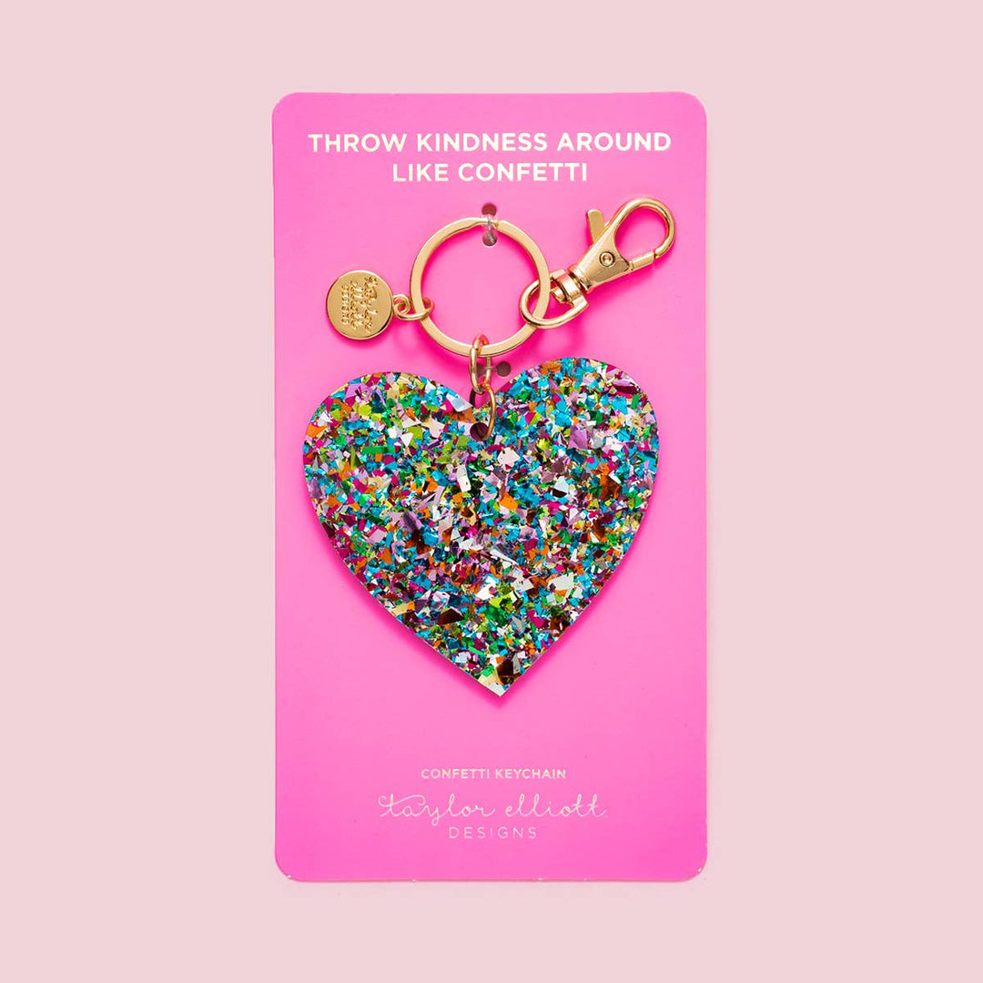 Keychain - Heart - Colorful Confetti