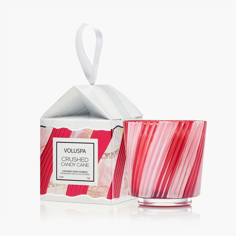 Voluspa Crushed Candy Cane Boxed Ornament Candle