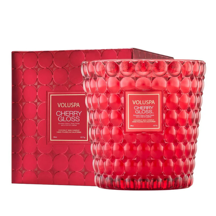 VOLUSPA - CHERRY GLOSS 3 WICK HEARTH CANDLE
