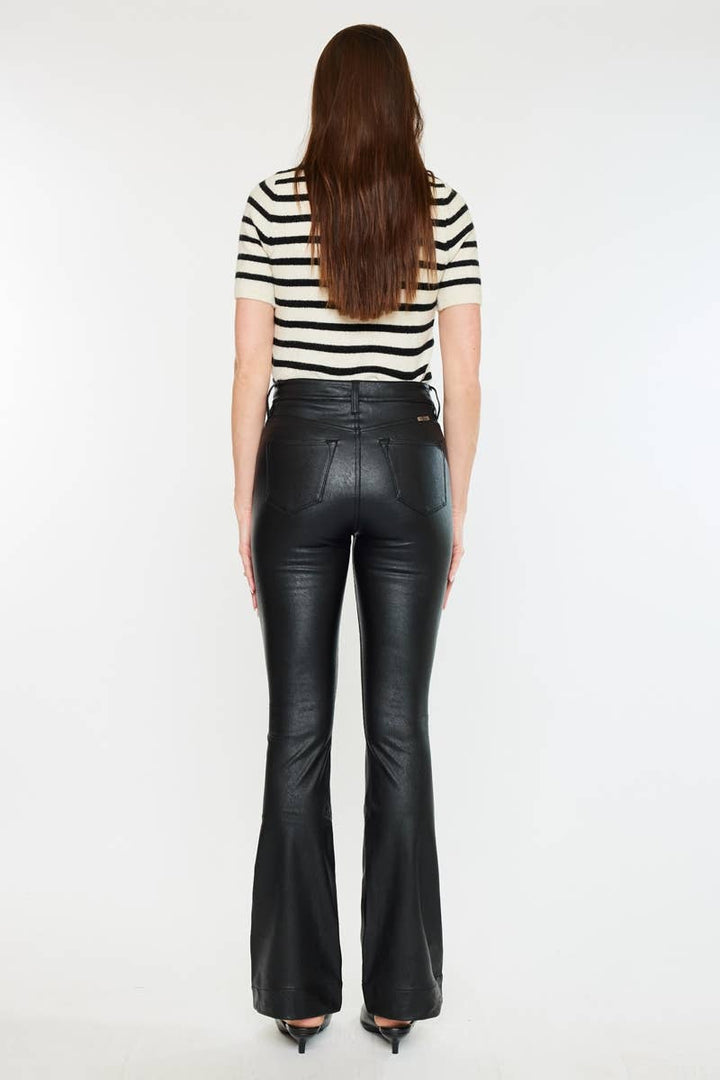 Black Leather Bootcut Pants