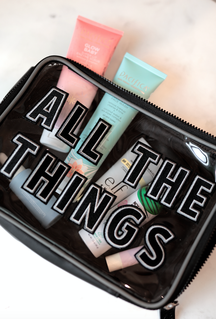 Oversized Cosmetic Bag - All The Things (Midnight/Grey)