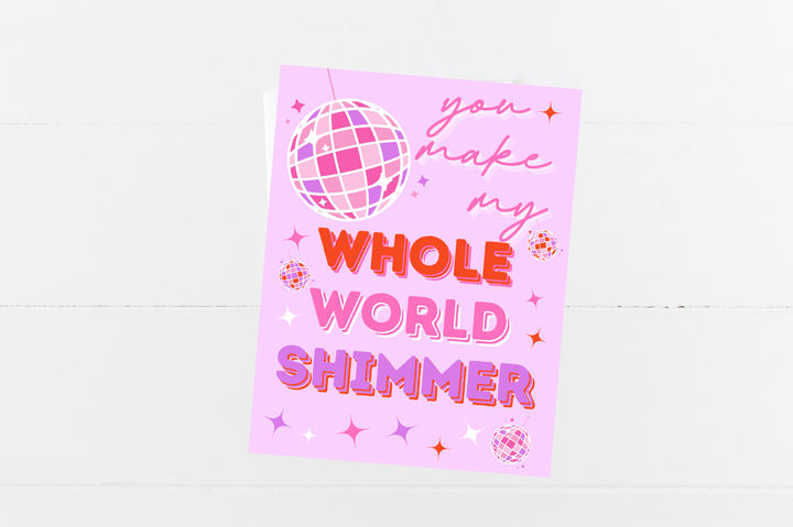 Whole World Shimmer Card | Taylor Swift Valentines Card