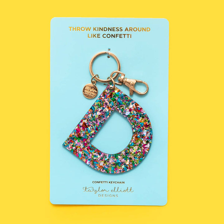 Confetti Acrylic Letter Keychain