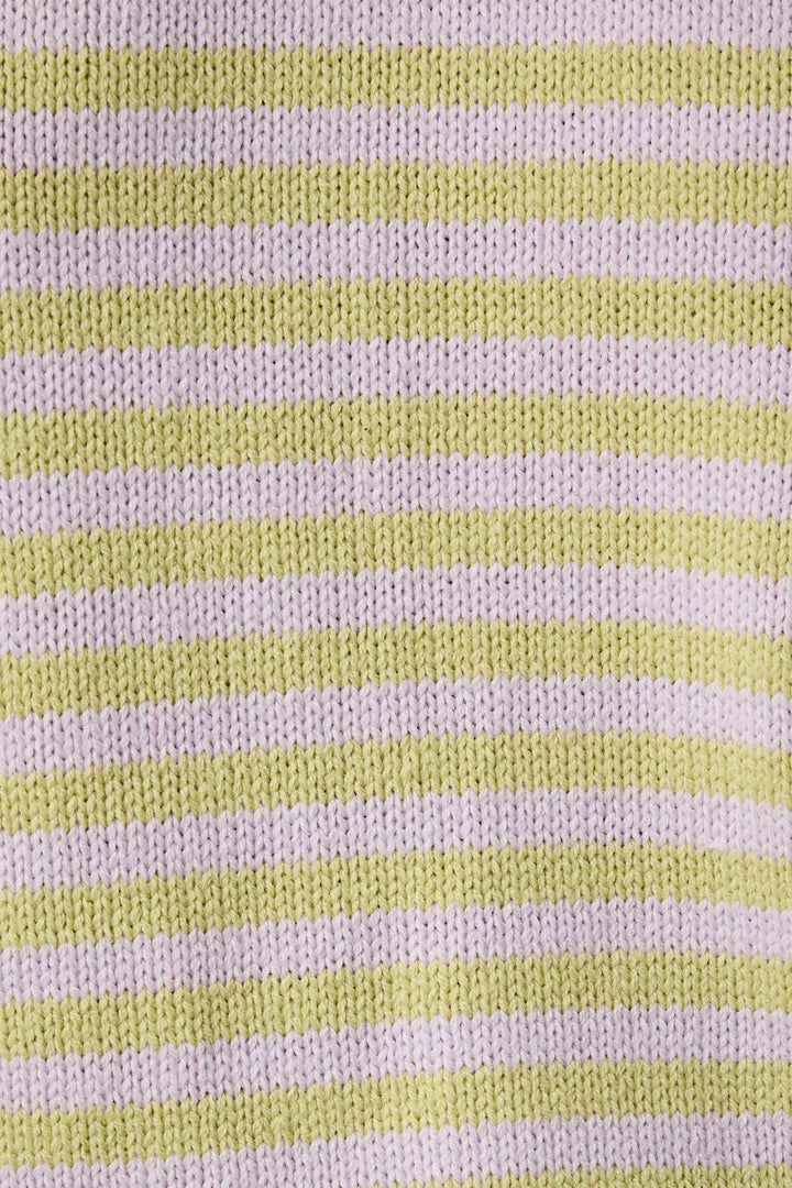 CREW NECK STRIPE SWEATER & WIDE LEG PANTS