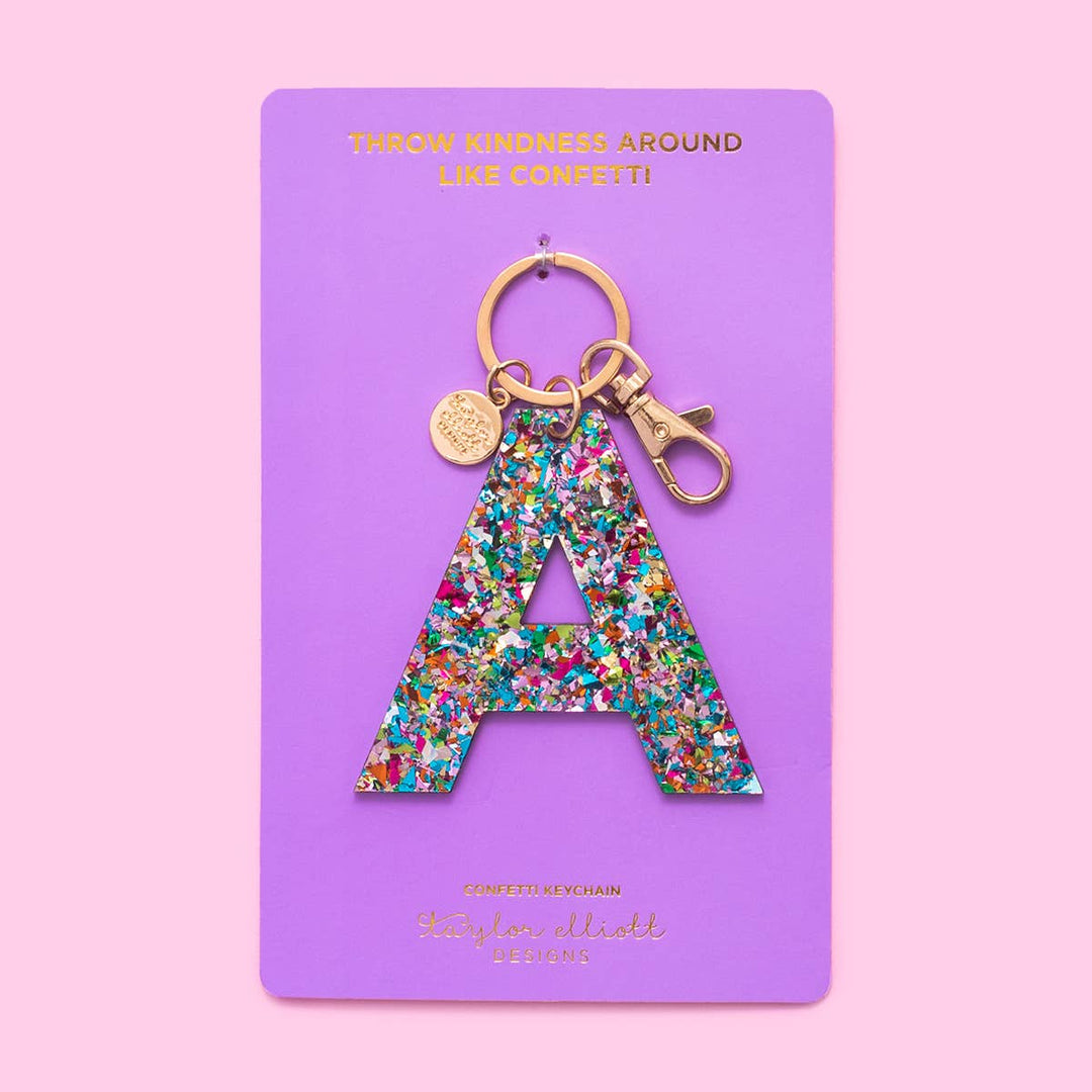 Confetti Acrylic Letter Keychain