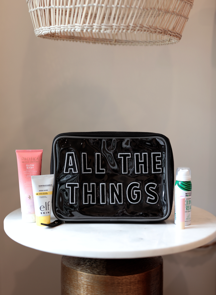 Oversized Cosmetic Bag - All The Things (Midnight/Grey)