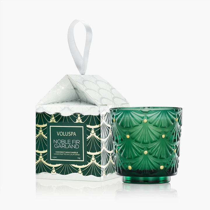 Voluspa Noble Fir Garland Boxed Ornament Candle