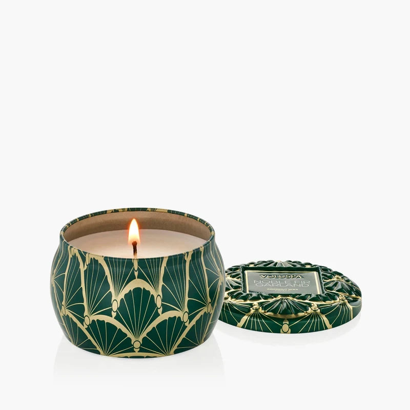 Voluspa Noble Fir Garland Mini Tin Candle