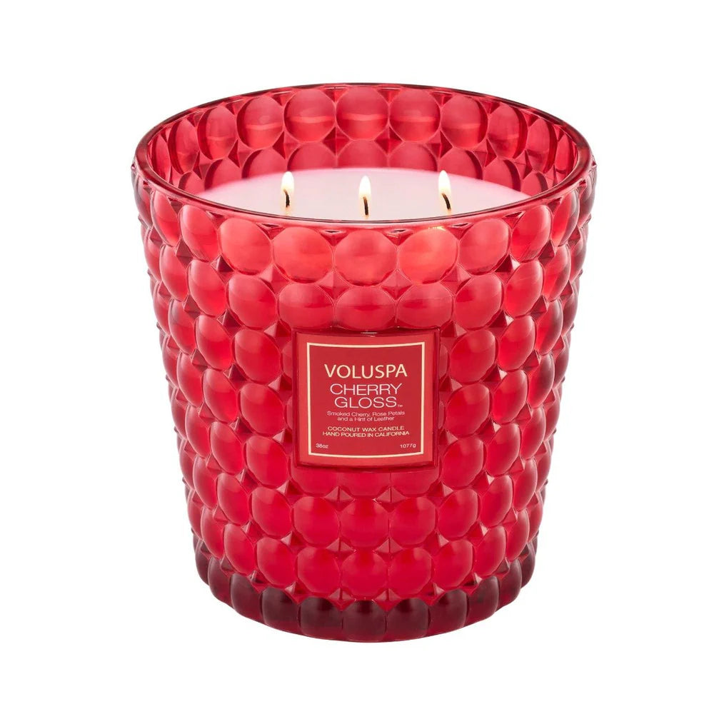 VOLUSPA - CHERRY GLOSS 3 WICK HEARTH CANDLE