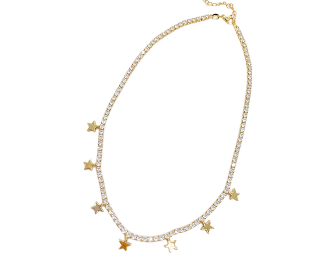 All Diamond Star Necklace
