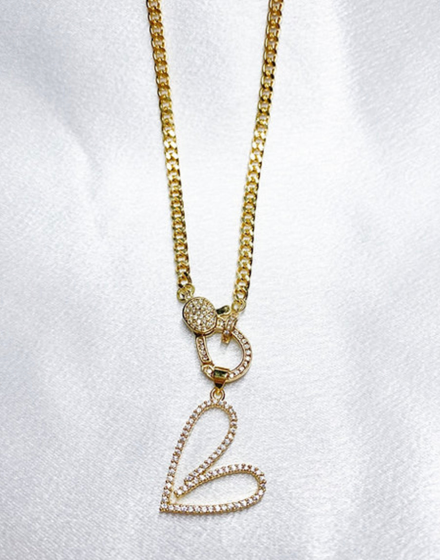 Cuban Chain Heart Necklace